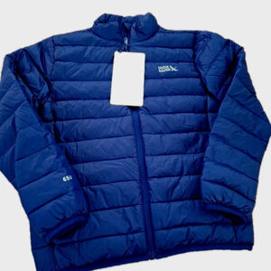 NWT Eddie Bauer Youth Down Packable Jacket 650 Navy Blue Sz M 7/8 Boys Girls